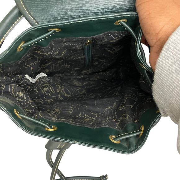 Vintage Samsonite Green Leather Drawstring Convertible Backpack - Picture 5 of 7